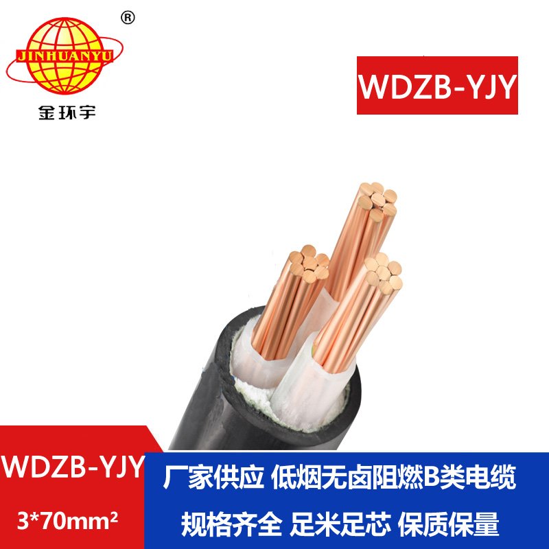 金環(huán)宇電線(xiàn)電纜 低煙無(wú)鹵阻燃電纜 WDZB-YJY 3X70平