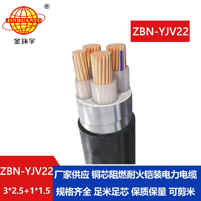 金環(huán)宇電線電纜  b類(lèi)阻燃耐火電纜ZBN-YJV22-3x2.5+